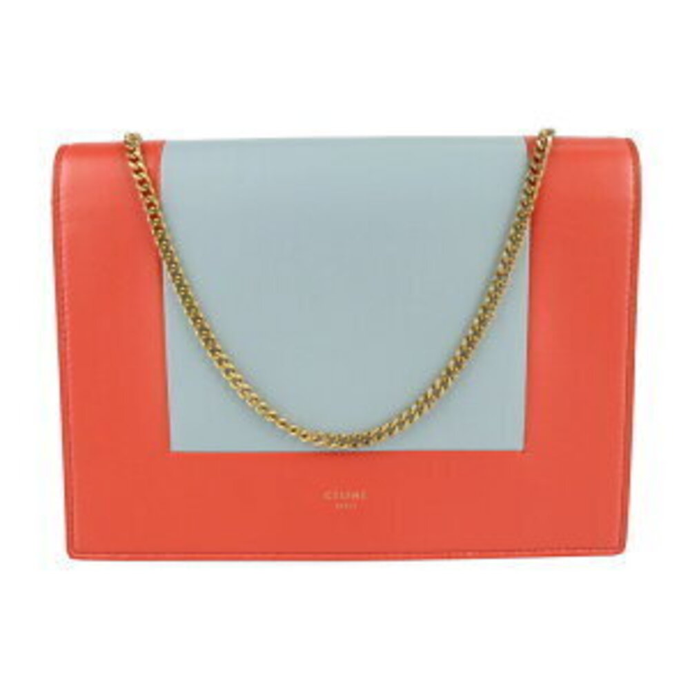 CELINE Frame Evening Chain Shoulder Bag Bag leather POPPY red CLOUD gray